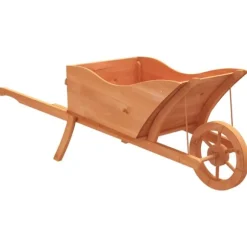 vidaXL plantekasse 128x45,5x43 cm trillebørsdesign massivt fyr
