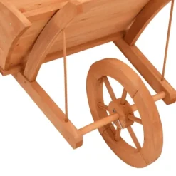 vidaXL plantekasse 128x45,5x43 cm trillebørsdesign massivt fyr