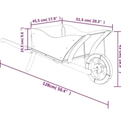 vidaXL plantekasse 128x45,5x43 cm trillebørsdesign massivt fyr