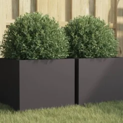 vidaXL plantekasser 2 stk. 32x30x29 cm koldvalset stål sort - Plantekrukker
