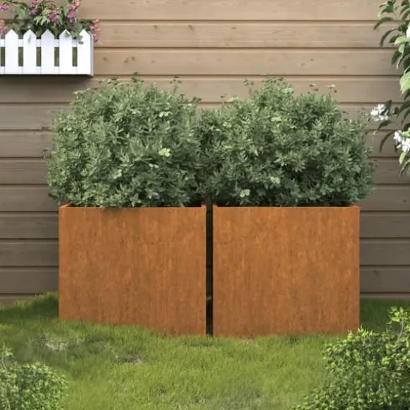 vidaXL plantekasser 2 stk. 42x40x39 cm cortenstål - Plantekrukker