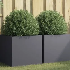 vidaXL plantekasser 2 stk. 49x47x46 cm koldvalset stål antracitgrå - Plantekrukker
