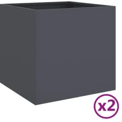 vidaXL plantekasser 2 stk. 49x47x46 cm koldvalset stål antracitgrå - Plantekrukker