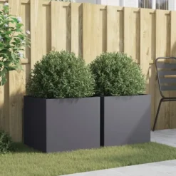 vidaXL plantekasser 2 stk. 49x47x46 cm koldvalset stål antracitgrå - Plantekrukker