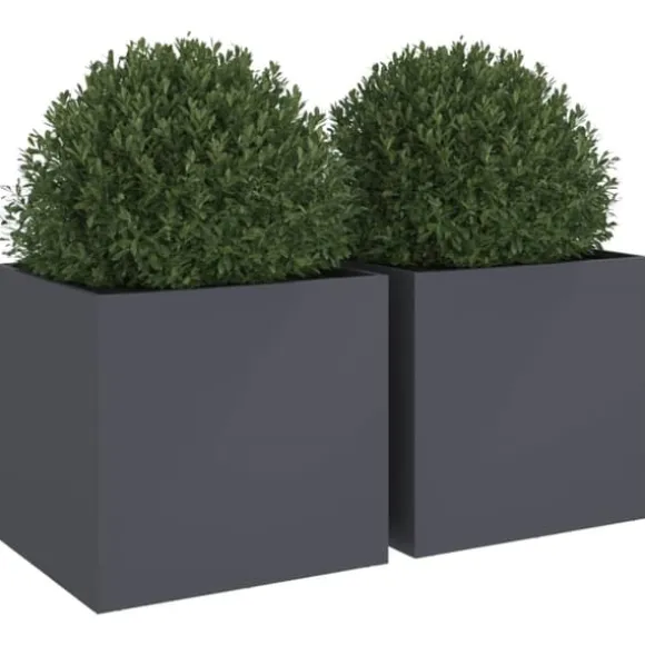 vidaXL plantekasser 2 stk. 49x47x46 cm koldvalset stål antracitgrå - Plantekrukker
