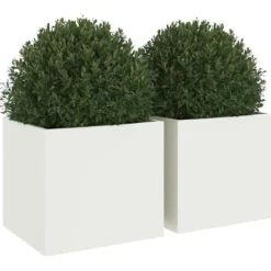 vidaXL plantekasser 2 stk. 32x30x29 cm koldvalset stål hvid - Plantekrukker