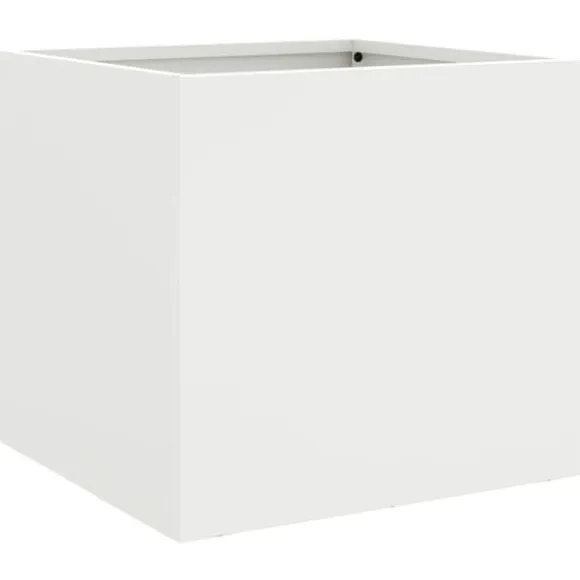 vidaXL plantekasser 2 stk. 32x30x29 cm koldvalset stål hvid - Plantekrukker