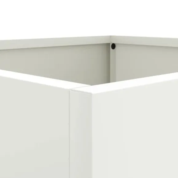 vidaXL plantekasser 2 stk. 32x30x29 cm koldvalset stål hvid - Plantekrukker