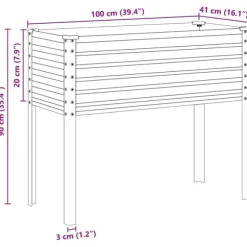 vidaXL plantekrukke 100x41x90 cm galvaniseret stål