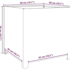 vidaXL plantekrukke 50x50x50 cm galvaniseret stål