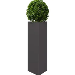 vidaXL plantekrukke 30x26x75 cm trekantet stål sort