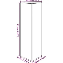 vidaXL plantekrukke 30x26x75 cm trekantet stål sort