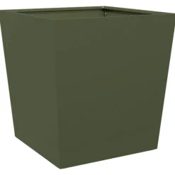 vidaXL plantekrukker 2 stk. 50x50x50 cm stål olivengrøn