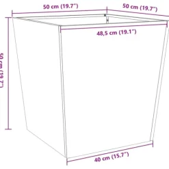 vidaXL plantekrukker 2 stk. 50x50x50 cm stål olivengrøn
