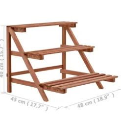 vidaXL plantestativ i 3 niveauer cedertræ 48 x 45 x 40 cm - Planteborde
