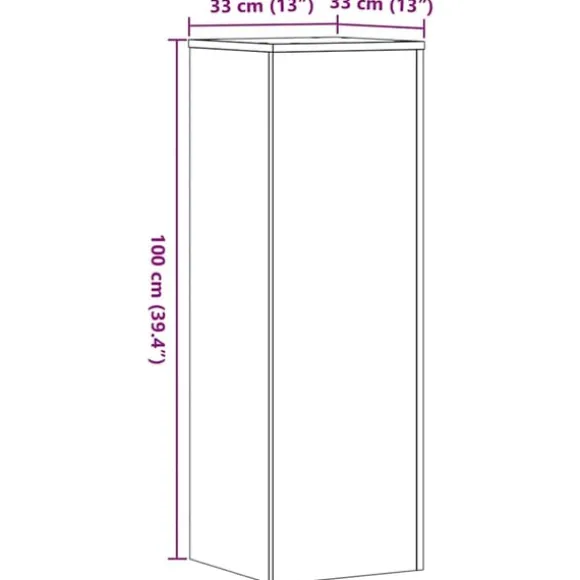 vidaXL plantestativ 33x33x100 cm konstrueret træ gammelt egetræslook