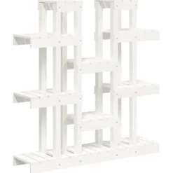 vidaXL plantestativ 104,5x25x109,5 cm massivt fyrretræ hvid - Planteborde