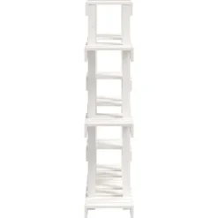 vidaXL plantestativ 104,5x25x109,5 cm massivt fyrretræ hvid - Planteborde