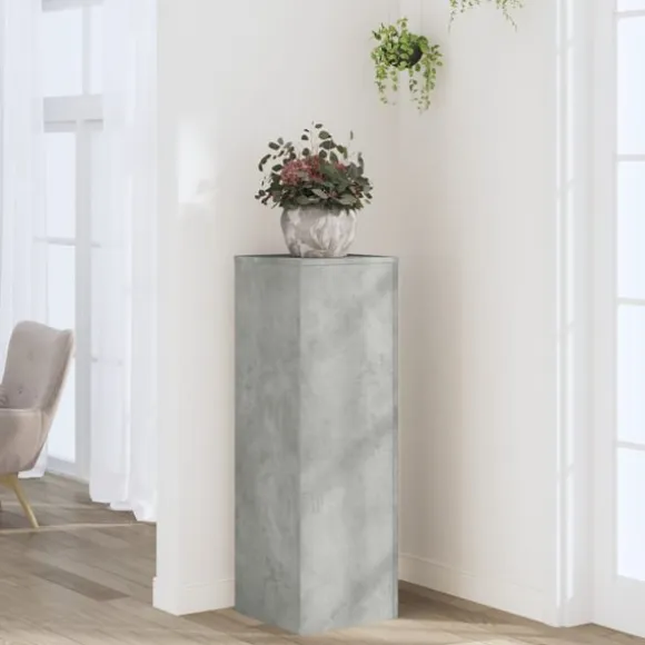vidaXL plantestativ 33x33x100 cm konstrueret træ betongrå