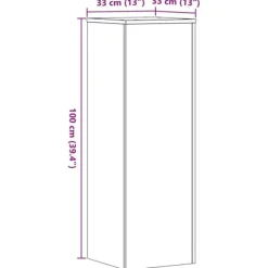 vidaXL plantestativ 33x33x100 cm konstrueret træ betongrå