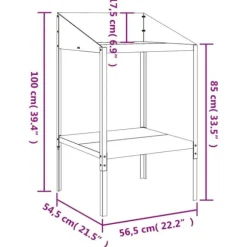 vidaXL plantestativ 56,5x54,5x100 cm galvaniseret stål antracitgrå - Planteborde