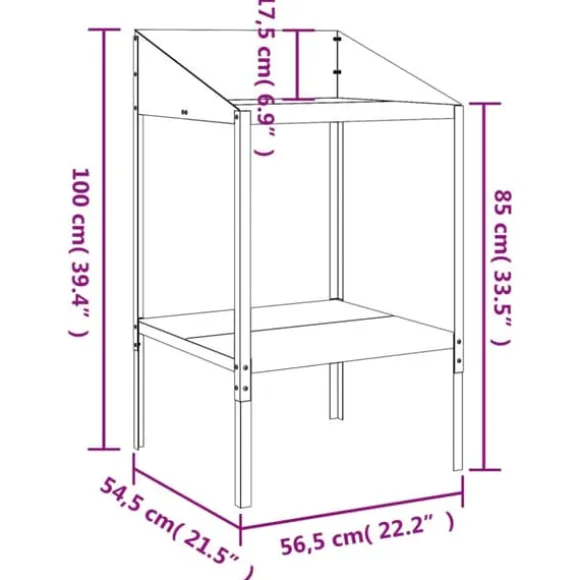 vidaXL plantestativ 56,5x54,5x100 cm galvaniseret stål antracitgrå - Planteborde