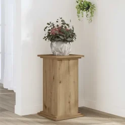 vidaXL plantestativ 33x33x60 cm konstrueret træ gammelt egetræslook