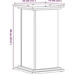 vidaXL plantestativ 33x33x60 cm konstrueret træ gammelt egetræslook