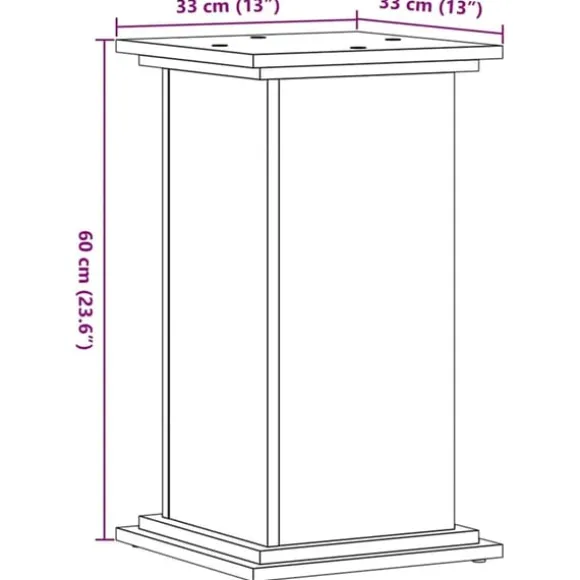 vidaXL plantestativ 33x33x60 cm konstrueret træ gammelt egetræslook