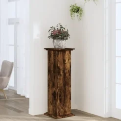 vidaXL plantestativ 33x33x100 cm konstrueret træ røget egetræsfarve