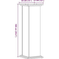 vidaXL plantestativ 33x33x100 cm konstrueret træ røget egetræsfarve