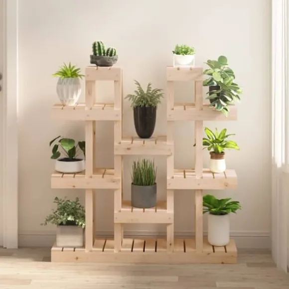 vidaXL plantestativ 104,5x25x109,5 cm massivt fyrretræ - Planteborde