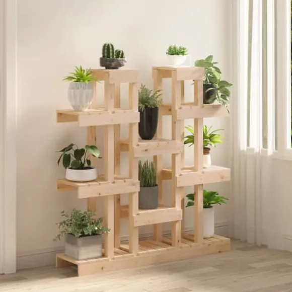 vidaXL plantestativ 104,5x25x109,5 cm massivt fyrretræ - Planteborde