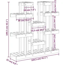vidaXL plantestativ 104,5x25x109,5 cm massivt fyrretræ - Planteborde