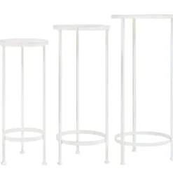 vidaXL plantestativer 3 dele vintagestil metal antik hvid - Planteborde