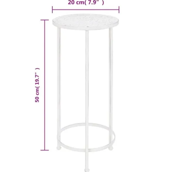 vidaXL plantestativer 3 dele vintagestil metal antik hvid - Planteborde