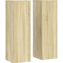 vidaXL plantestativer 2 stk. 25x25x80 cm konstrueret træ sonoma-eg