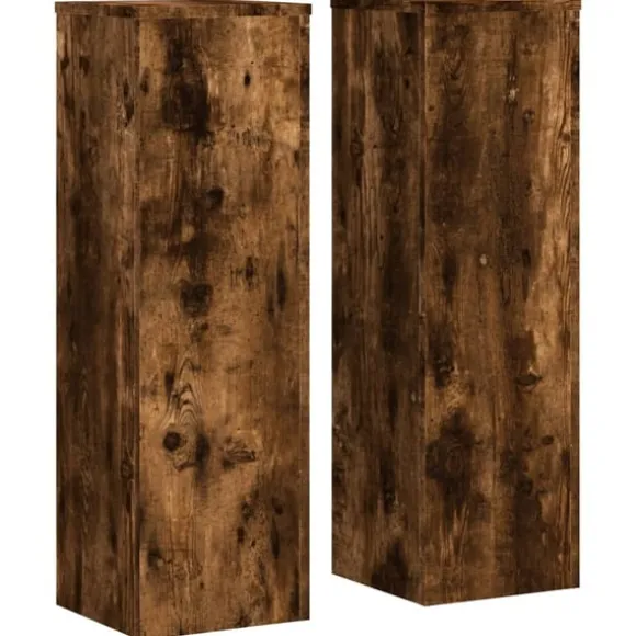 vidaXL plantestativer 2 stk. 25x25x80 cm konstrueret træ røget eg