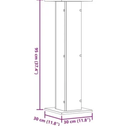 vidaXL plantestativer 2 stk. 30x30x95 cm konstrueret træ brunt eg