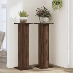 vidaXL plantestativer 2 stk. 30x30x95 cm konstrueret træ brunt eg