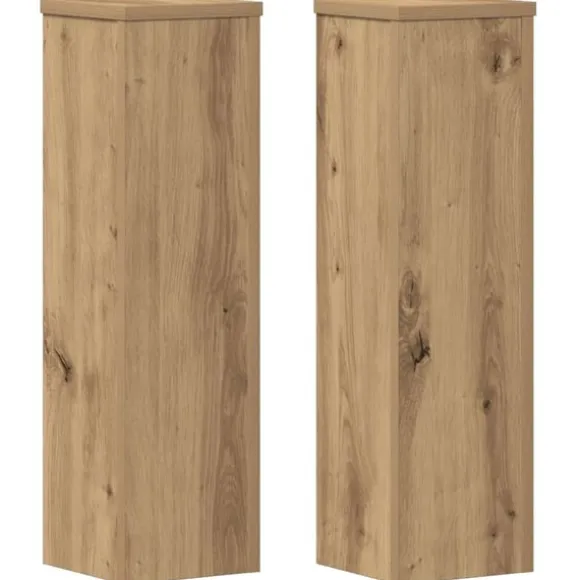 vidaXL plantestativer 2 stk. 17x17x60 cm konstrueret træ egetræsfarvet