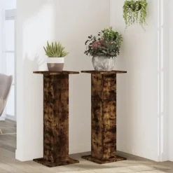 vidaXL plantestativer 2 stk. 30x30x80 cm konstrueret træ røget eg