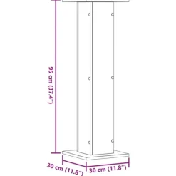 vidaXL plantestativer 2 stk. 30x30x95 cm konstrueret træ grå sonoma-eg