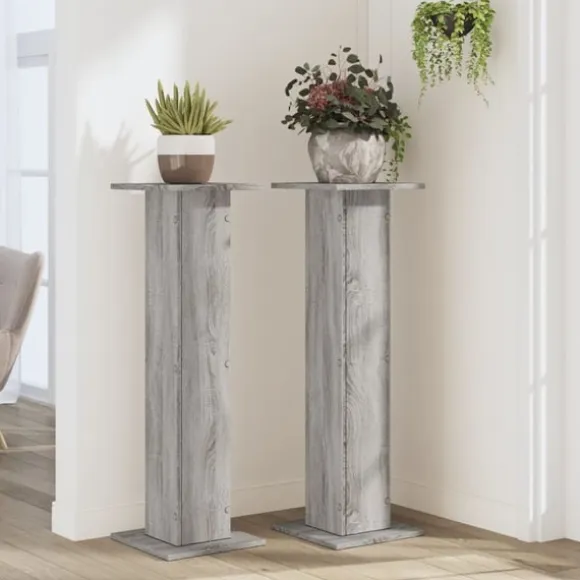 vidaXL plantestativer 2 stk. 30x30x95 cm konstrueret træ grå sonoma-eg