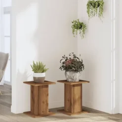 vidaXL plantestativer 2 stk. 30x30x40 cm konstrueret træ egetræsfarvet