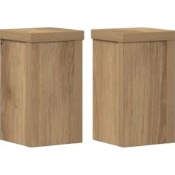 vidaXL plantestativer 2 stk. 10x10x18 cm konstrueret træ egetræsfarvet
