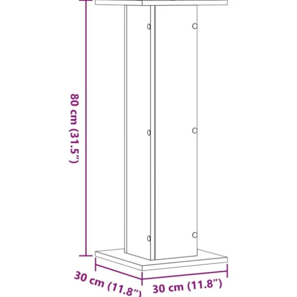 vidaXL plantestativer 2 stk. 30x30x80 cm konstrueret træ sonoma-eg