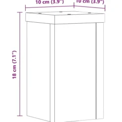 vidaXL plantestativer 2 stk. 10x10x18 cm konstrueret træ betongrå