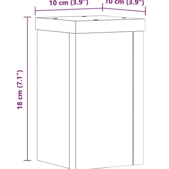vidaXL plantestativer 2 stk. 10x10x18 cm konstrueret træ betongrå
