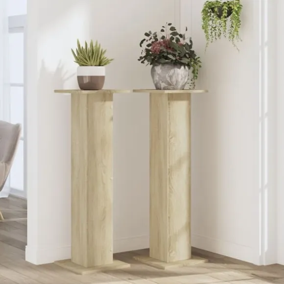 vidaXL plantestativer 2 stk. 30x30x95 cm konstrueret træ sonoma-eg
